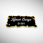 Wooden, White & Black ACP Acrylic Name Plate for Home | Custom Fancy Acrylic Name Plate Design - Harshita Craft