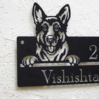 Personalized Dog Theme Metal Name Plate for Home – Weatherproof - Harshita Craft