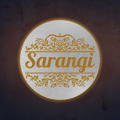 Personalized Laser Cut Round Metal Name Plate for Home