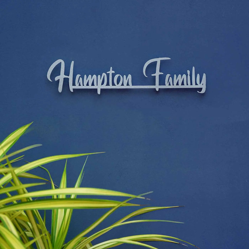Personalized Weatherproof Minimal Laser Cut Metal Name Plate for Home - Harshita Craft