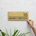 Personalized Stainless Steel Metal Name Plate for Home – Weatherproof Laser Cut Design - Harshita Craft