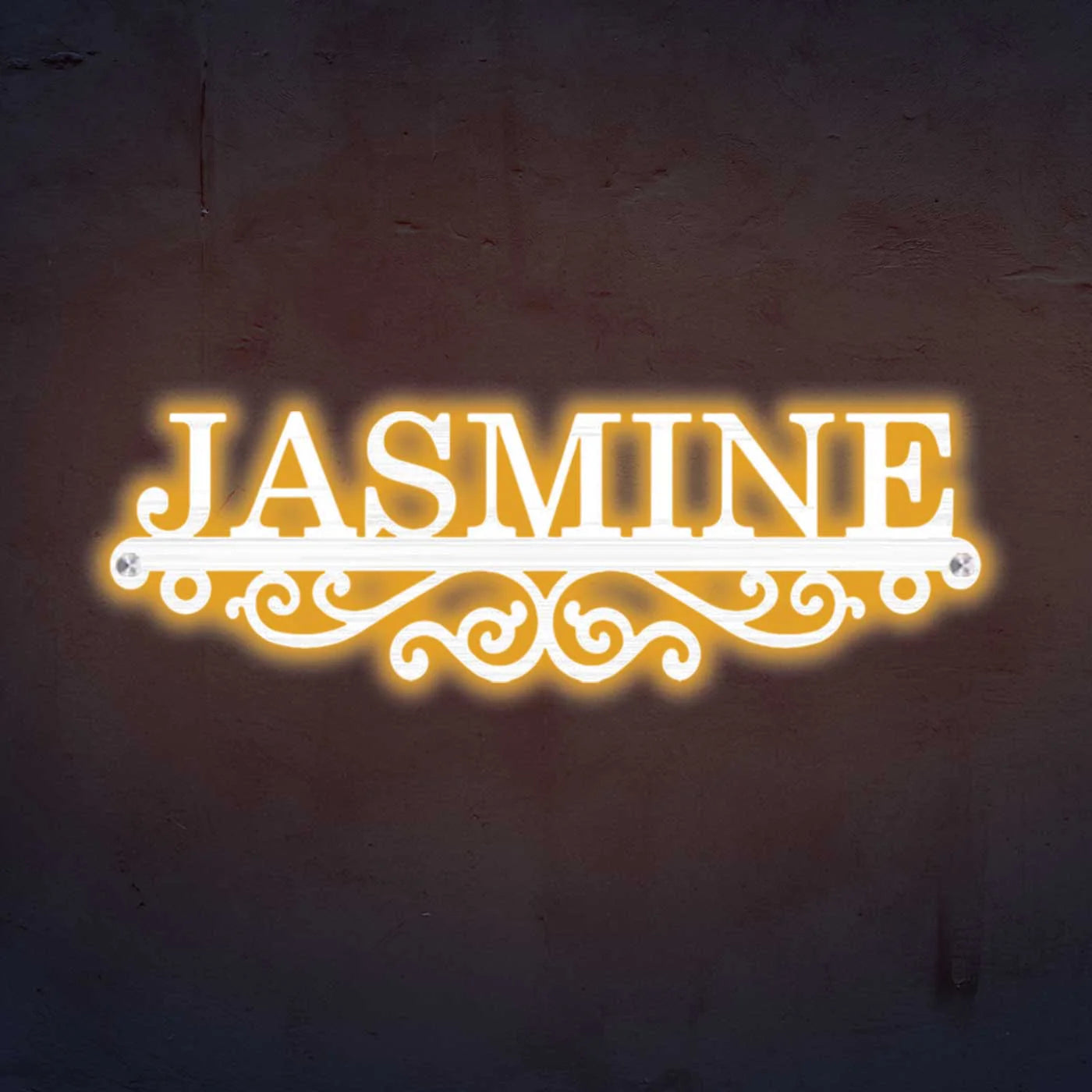 Personalized Laser Cut Minimal Design Metal Name Plate for Home - Harshita Craft