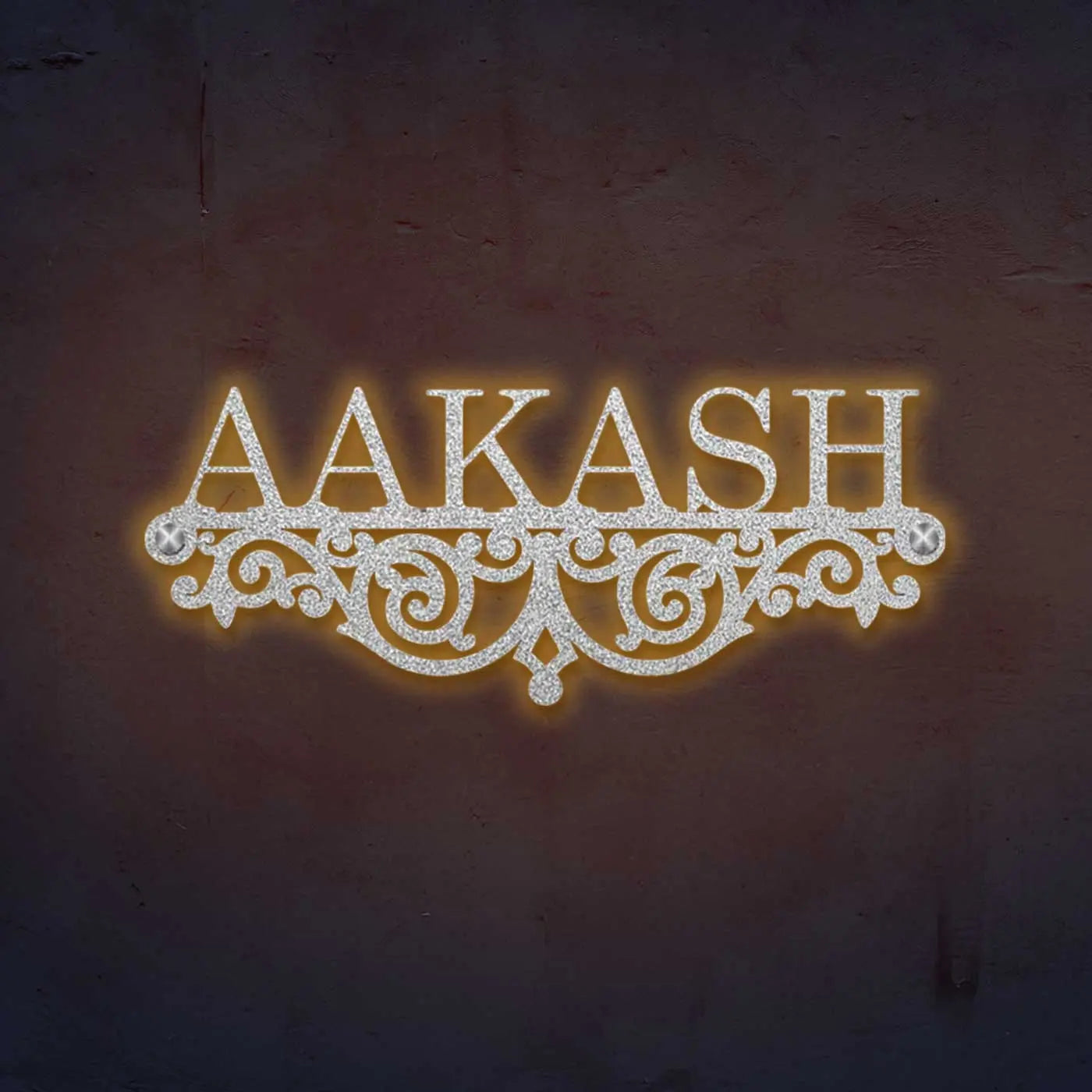 Personalized Minimalist Metal Name Plate for Home | Laser Cut Steel - Harshita Craft