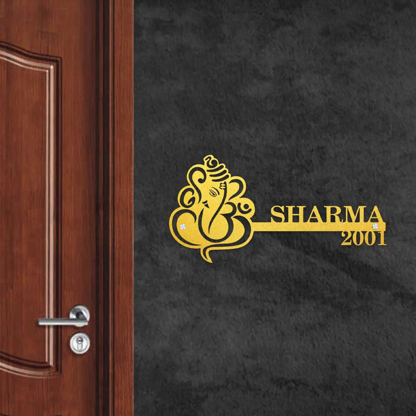 Personalized Religious Theme Metal Name Plate for Home – Laser Cut Steel - Harshita Craft