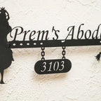 Personalized Krishna Metal Name Plate for Home | Weatherproof House Number Plate - Harshita Craft