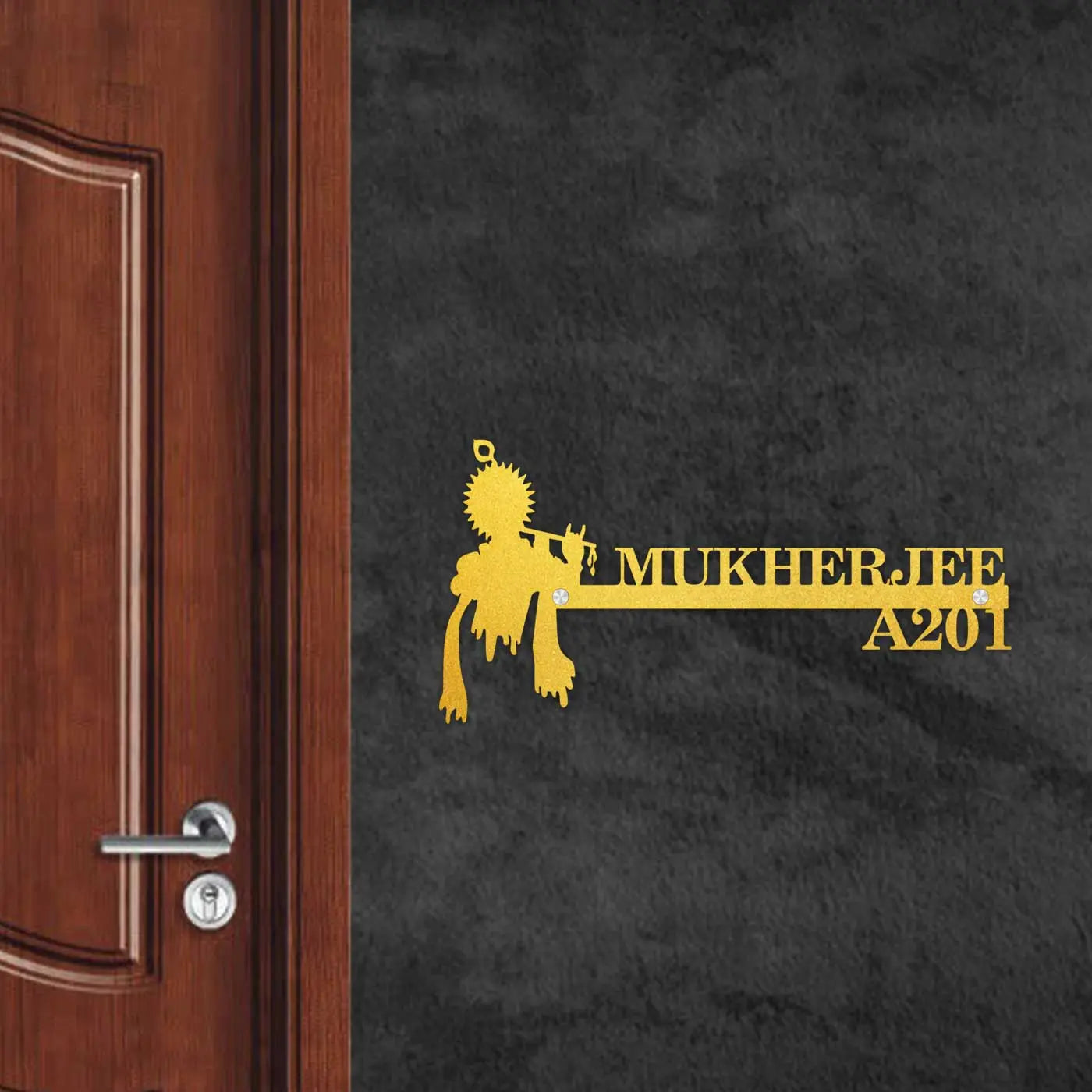 Personalized Metal Name Plate for Home – Religious Theme Laser Cut - Harshita Craft