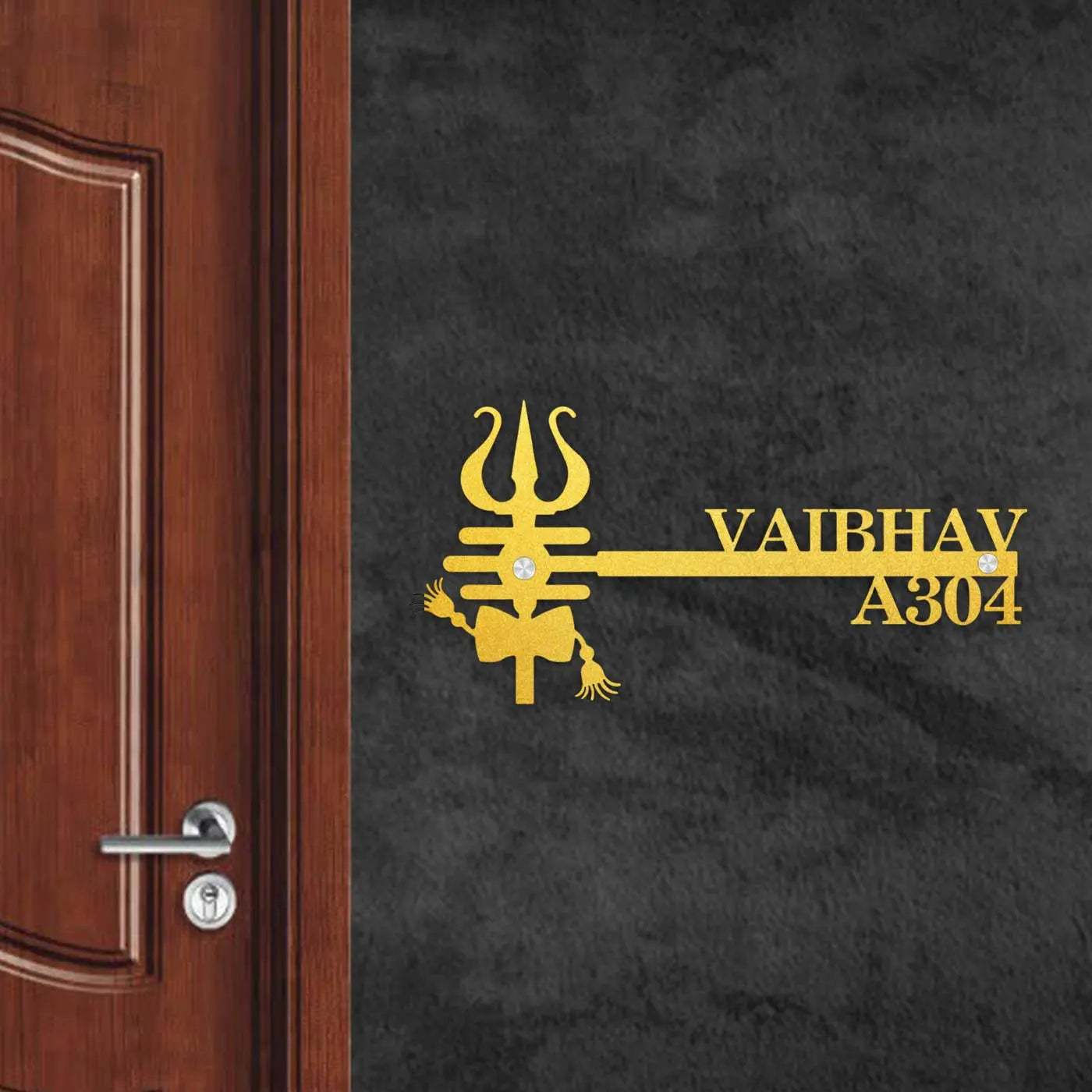 Premium Personalized Metal Name Plate for Home – Laser Cut | Outdoor Entrance Name Plate - Harshita Craft
