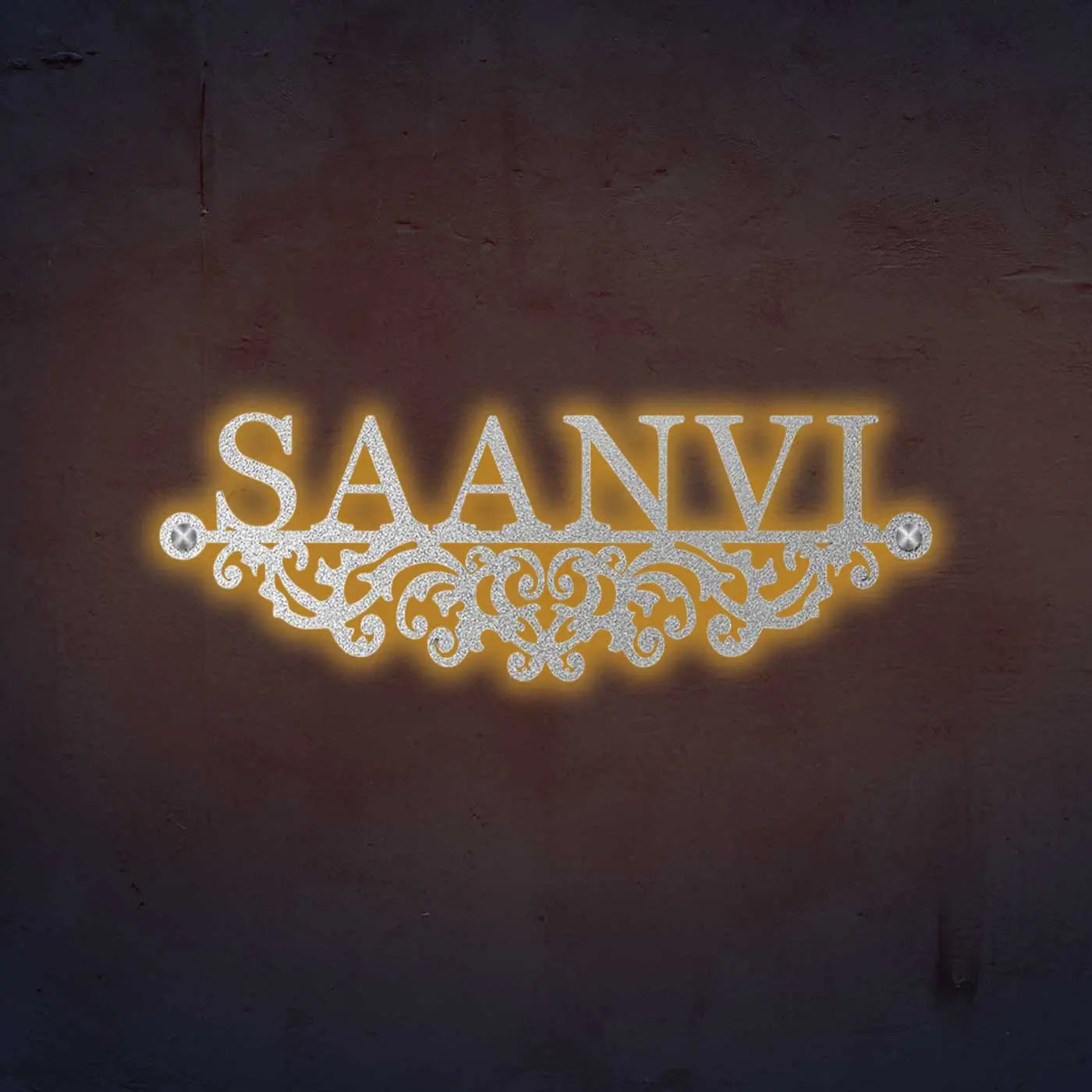 Personalized Laser Cut Minimalist Metal Name Plate for Home - Harshita Craft