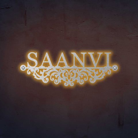 Personalized Laser Cut Minimalist Metal Name Plate for Home