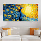 Peacock with Beautiful Feather Canvas Wall Painiting Harshita Crafts