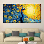 Peacock with Beautiful Feather Canvas Wall Painiting Harshita Crafts