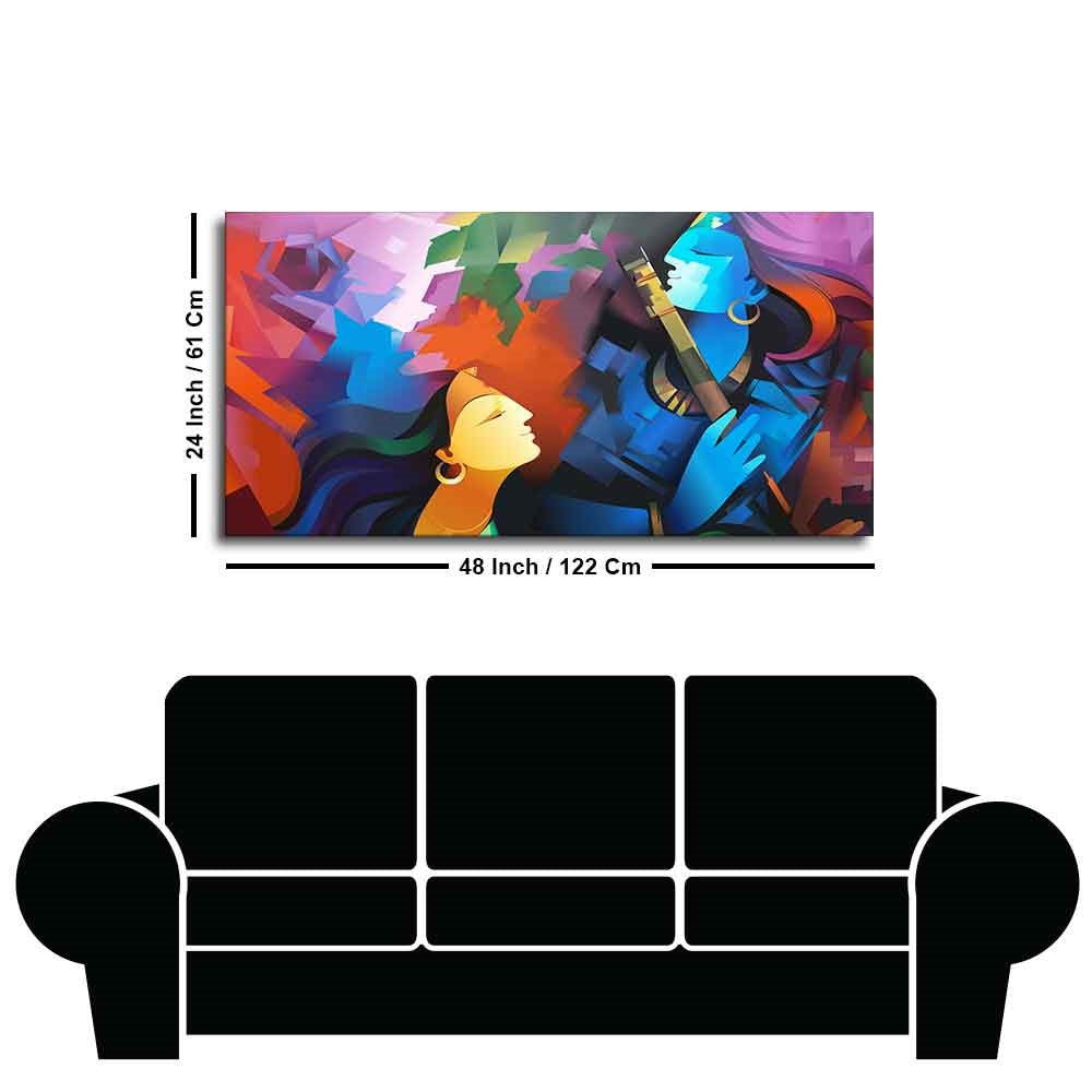 radha krishna wall hanging painting