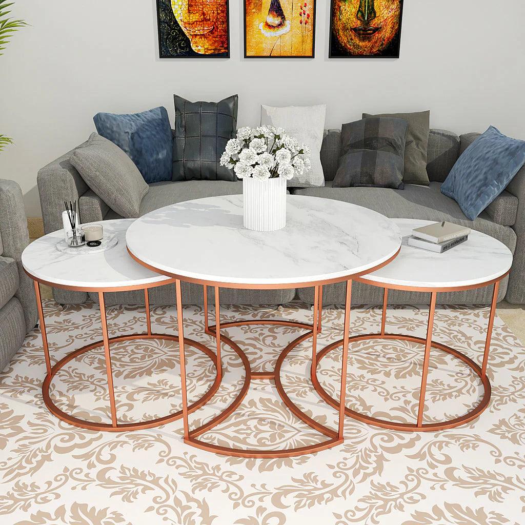 Premium Copper Nesting Trio Tables Set of 3 - Decor Mantra 