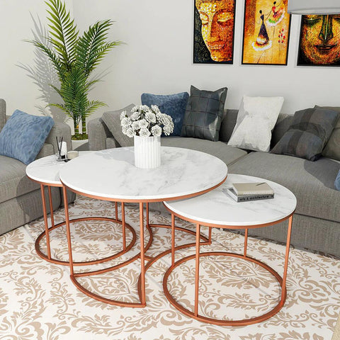 Premium Copper Nesting Trio Tables Set of 3 - Decor Mantra 