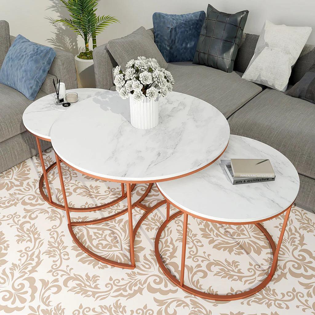 Premium Copper Nesting Trio Tables Set of 3 - Decor Mantra 