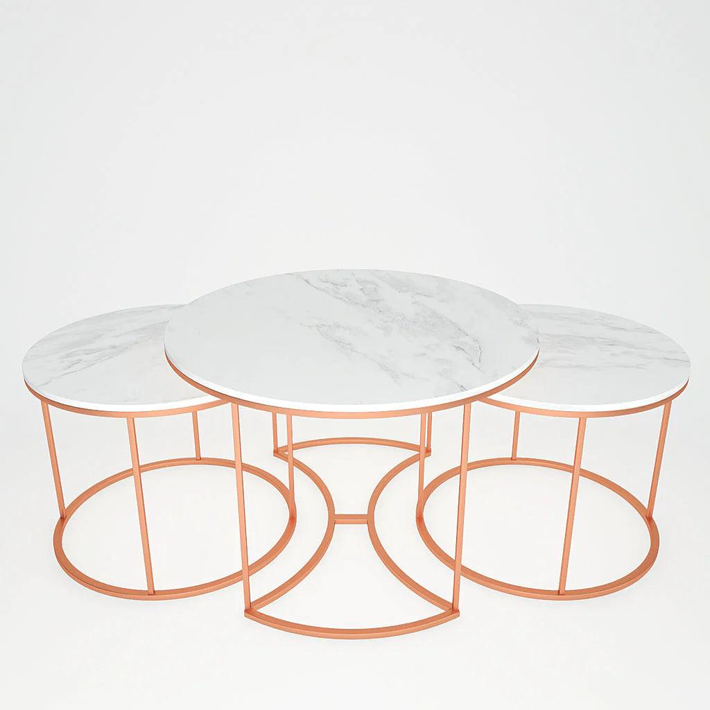Premium Copper Nesting Trio Tables Set of 3 - Decor Mantra 
