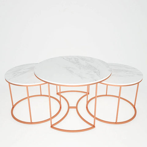 Premium Copper Nesting Trio Tables Set of 3 - Decor Mantra 