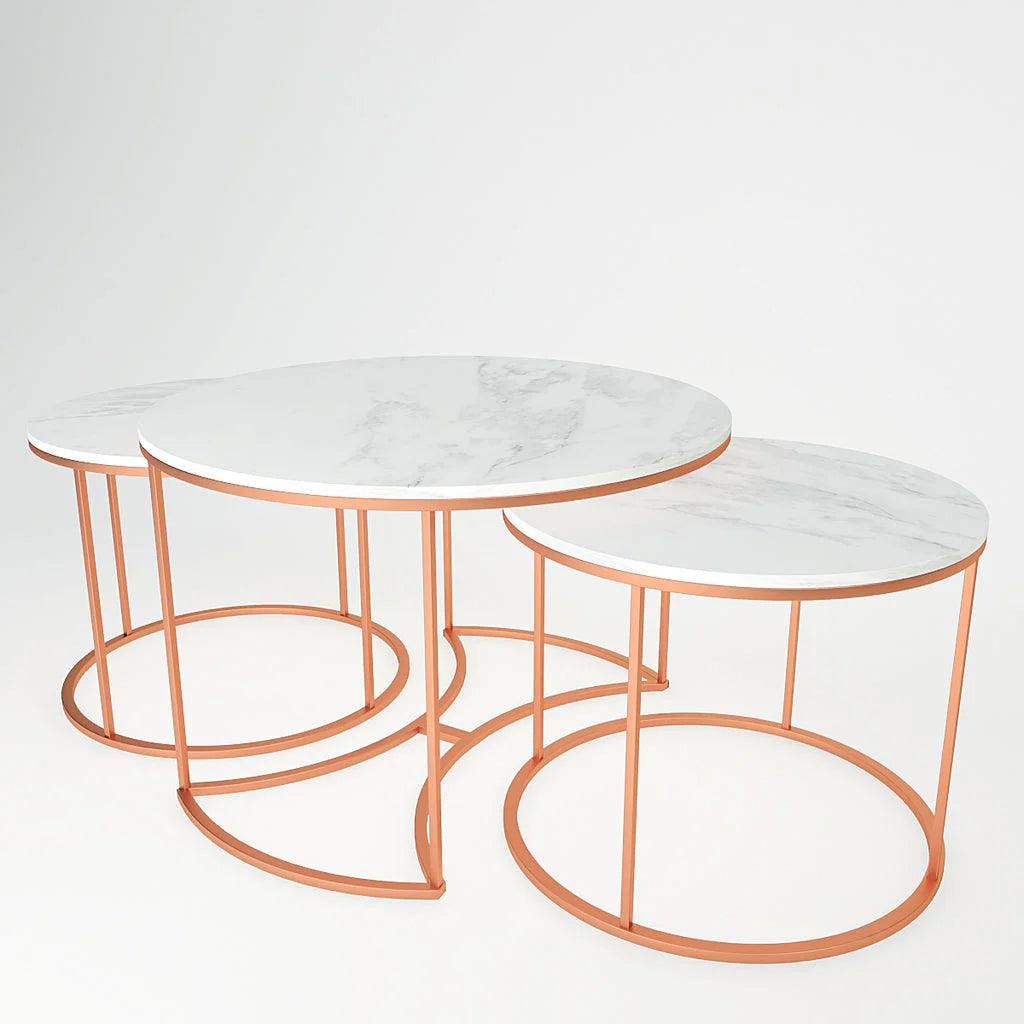 Premium Copper Nesting Trio Tables Set of 3 - Decor Mantra 