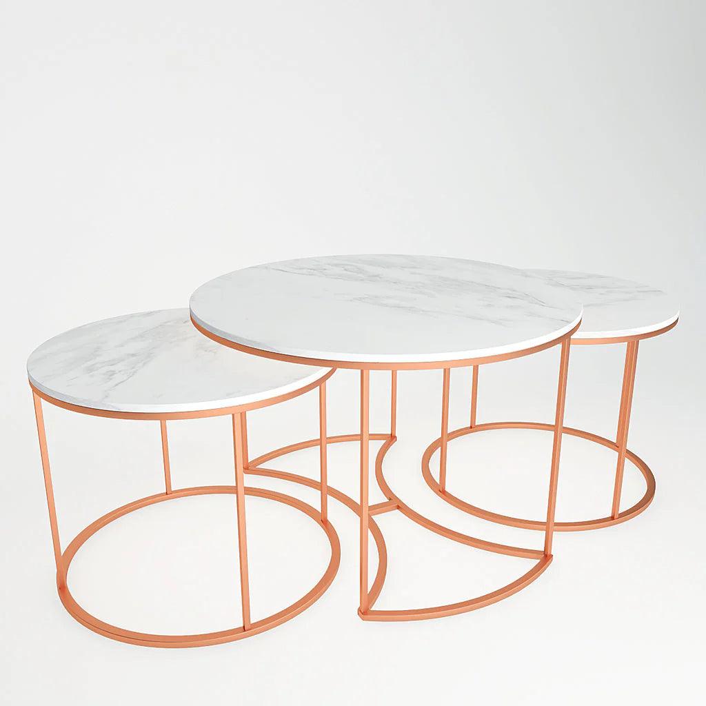 Premium Copper Nesting Trio Tables Set of 3 - Decor Mantra 