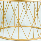 Premium Designer White Marble Round Shape Center Table in Criss Cross Pattern - Decor Mantra 