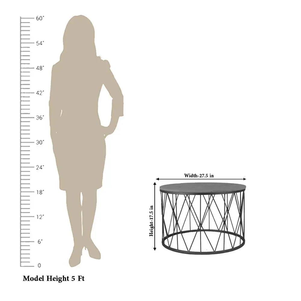 Premium Designer White Marble Round Shape Center Table in Criss Cross Pattern - Decor Mantra 