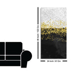 Premium Gold Glitter Particles on Black and White Background Canvas and Wall Painting