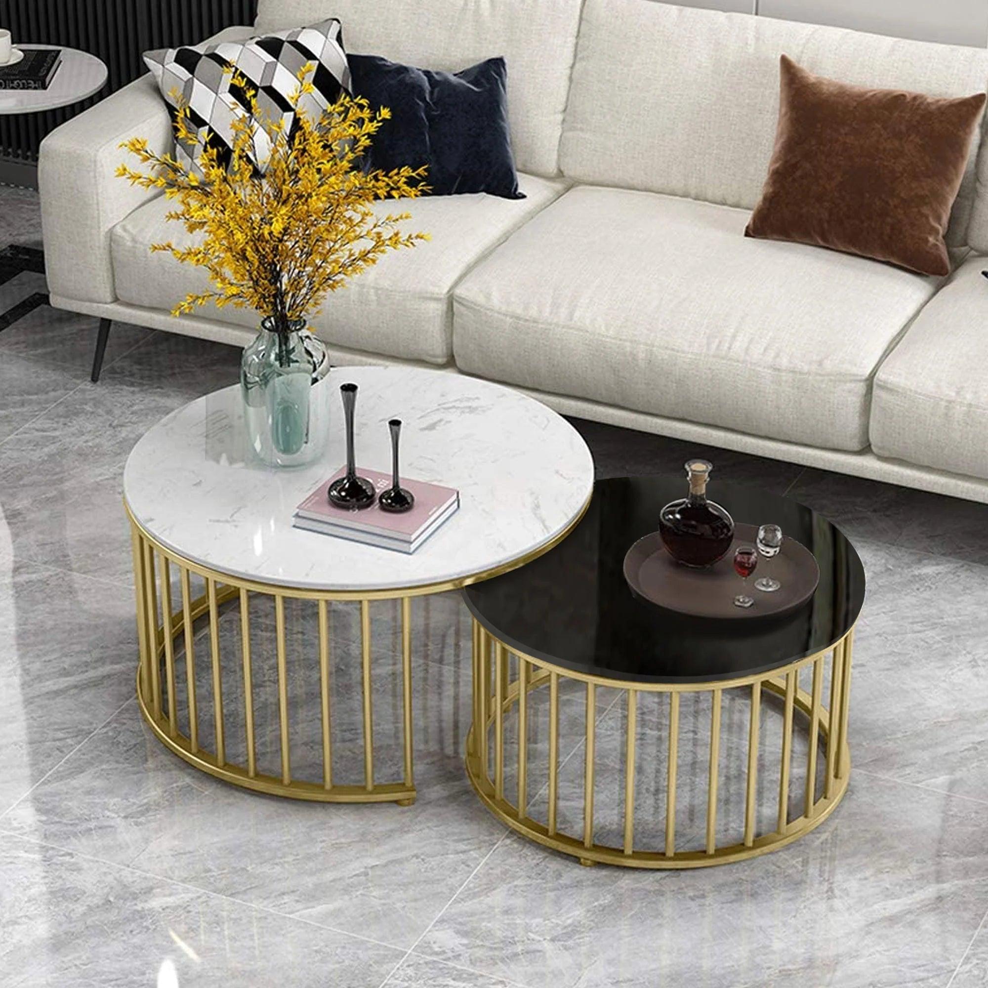 Premium Golden Caged Table Set of 2 - Decor Mantra 