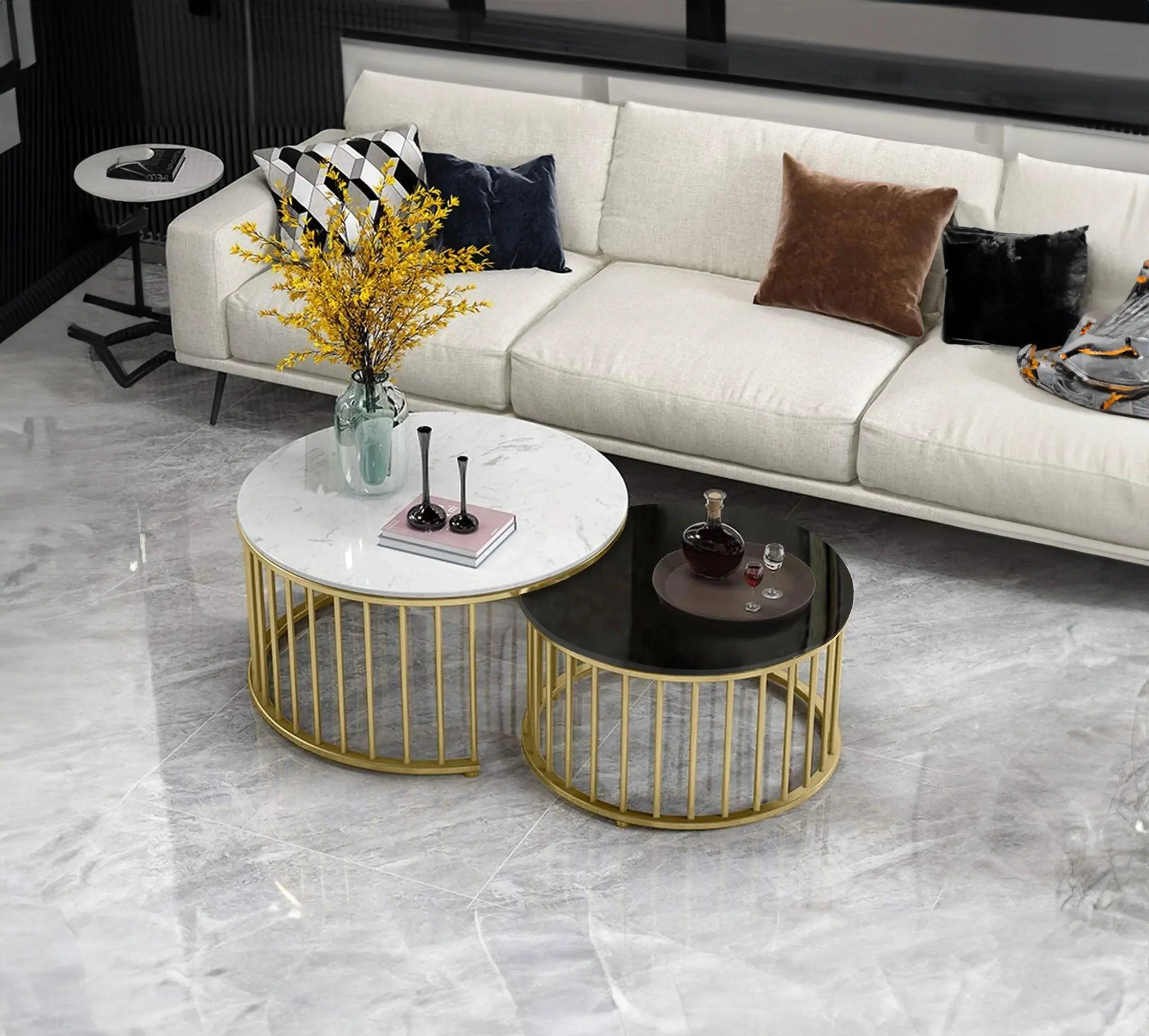 Premium Golden Caged Table Set of 2 - Decor Mantra 
