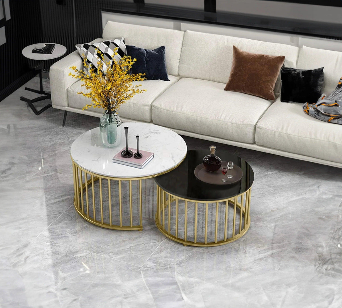 Premium Golden Caged Table Set of 2 - Decor Mantra 