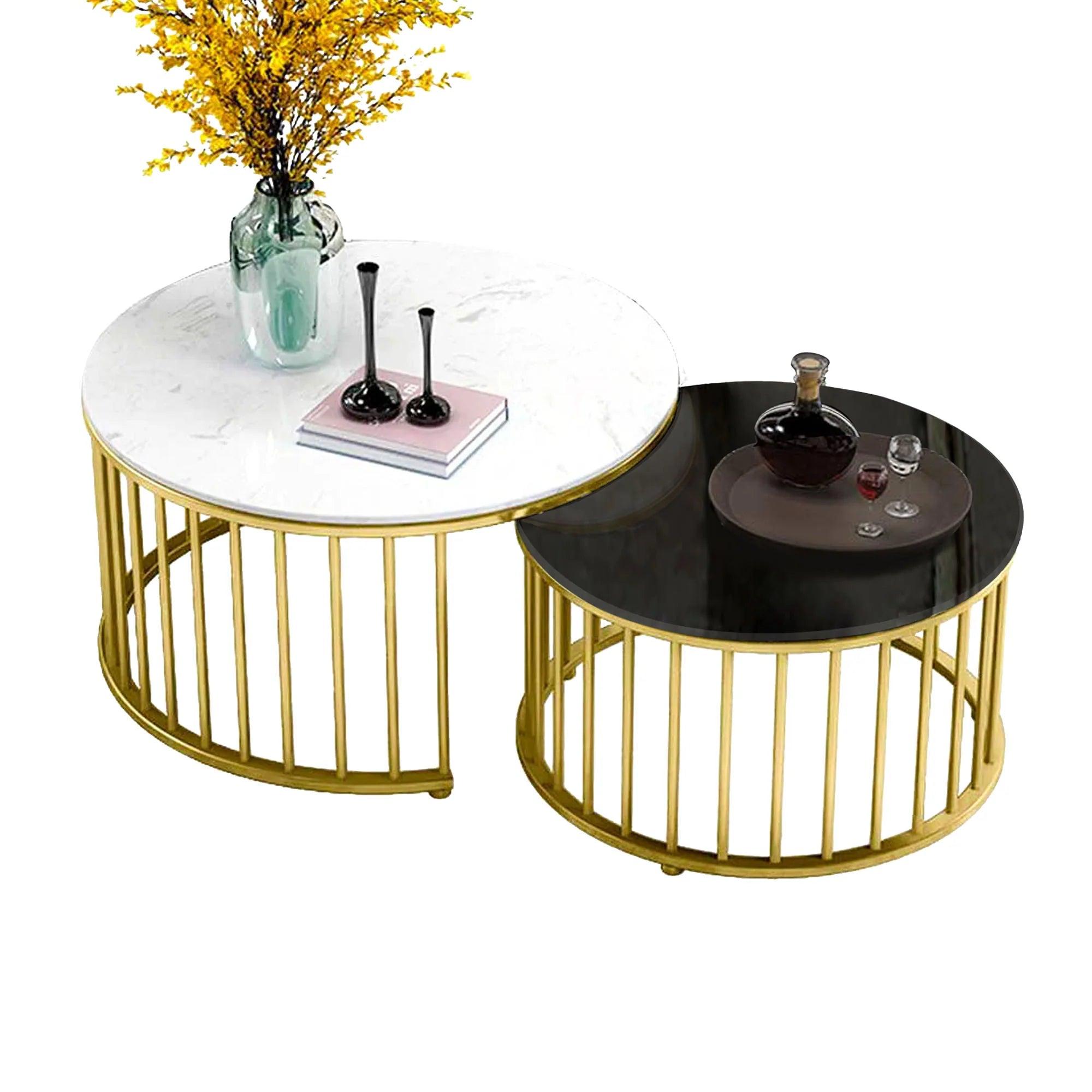 Premium Golden Caged Table Set of 2 - Decor Mantra 