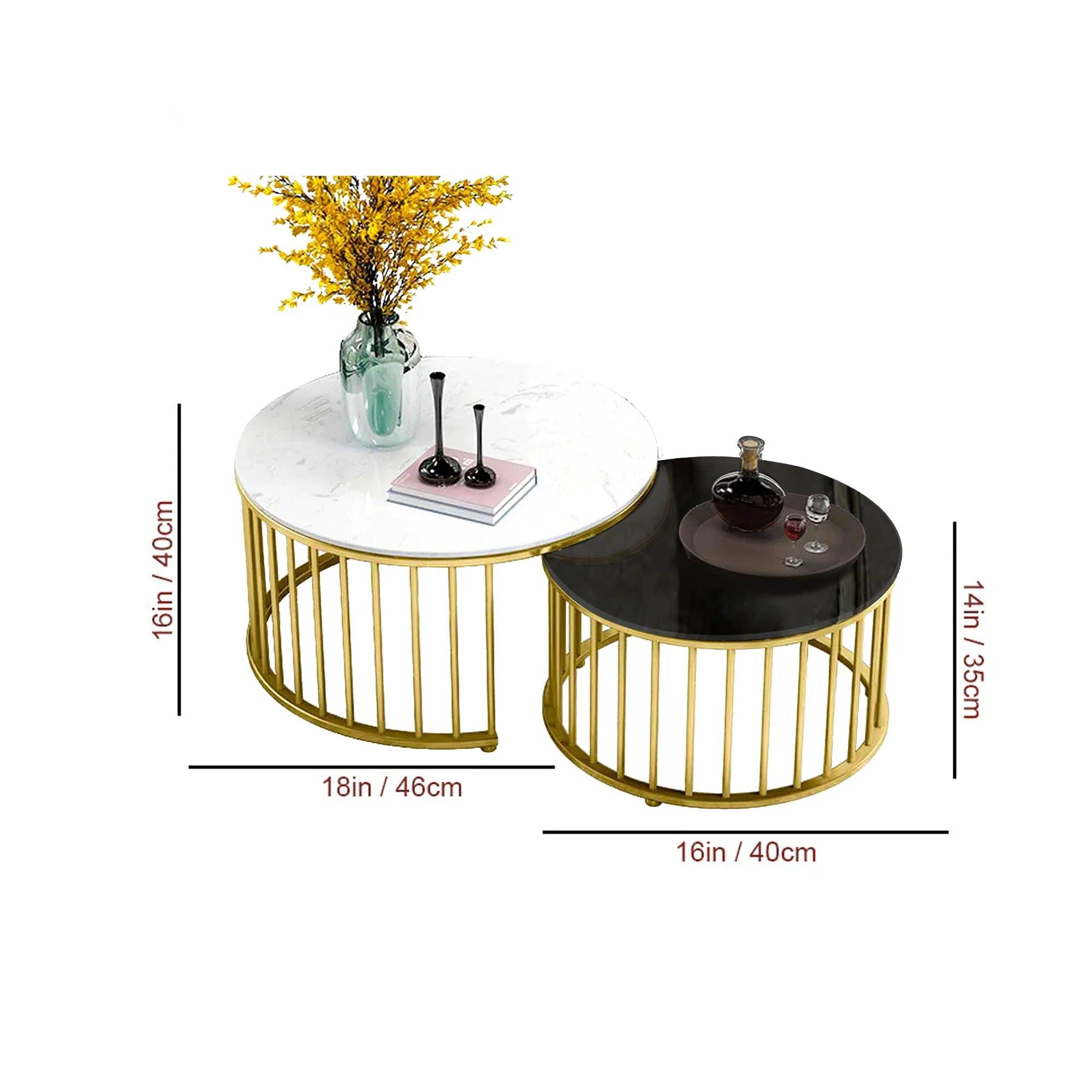 Premium Golden Caged Table Set of 2 - Decor Mantra 