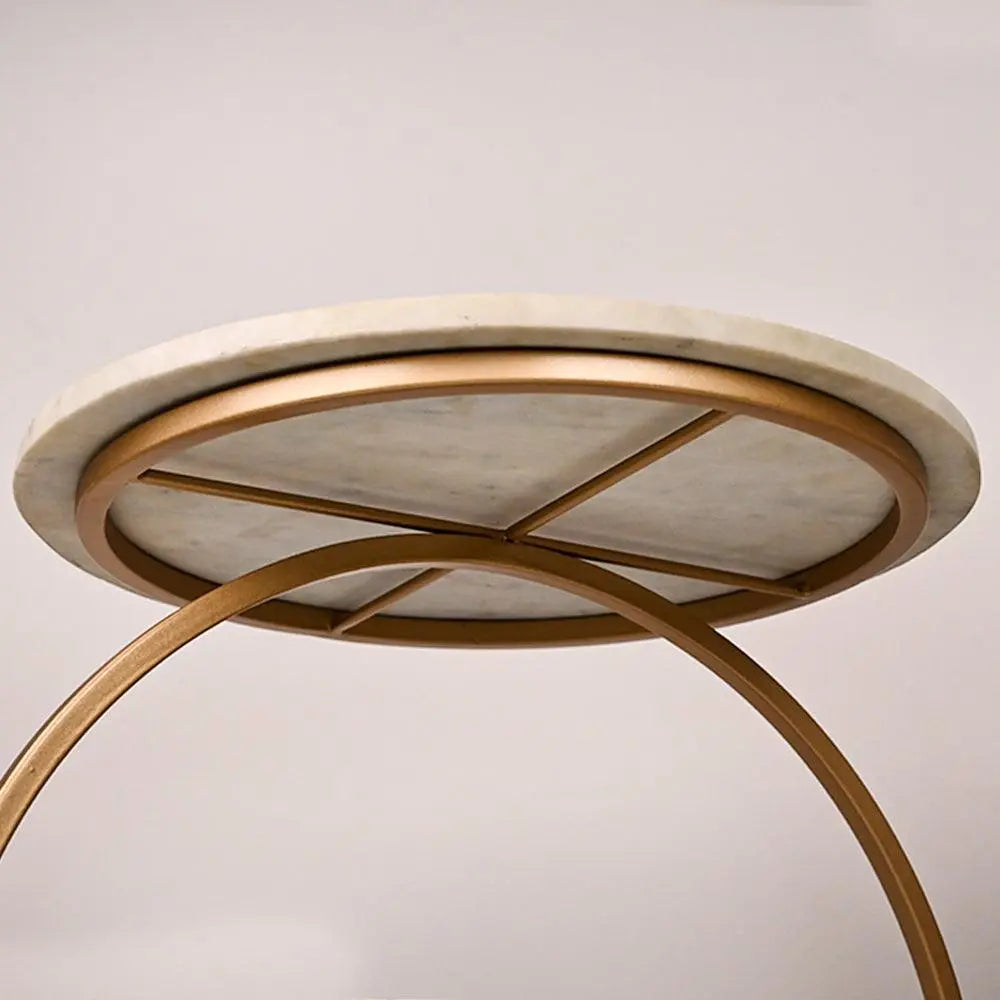 Premium Golden Halo Classic Metal Side Table - Decor Mantra 