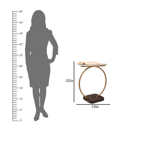 Premium Golden Halo Classic Metal Side Table - Decor Mantra 