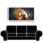 Radha Krishna Face Abstract Texture Canvas Wall Painting