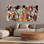 Radha Krishna with Bansuri Canvas Wall Painting Decor Mantra