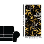 Realistic Golden Bamboo Leaves Wall Painting