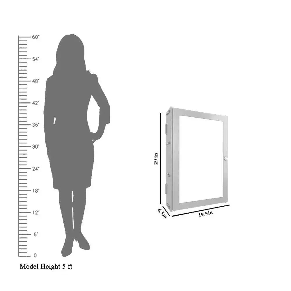 Rectangular Structured Wooden Bathroom Cabinet Mirror with 3 Spacious Shelves White Finish - Decor Mantra 