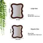 Rectangular Wavy Shaped Wooden Wall Mirror - Decor Mantra 