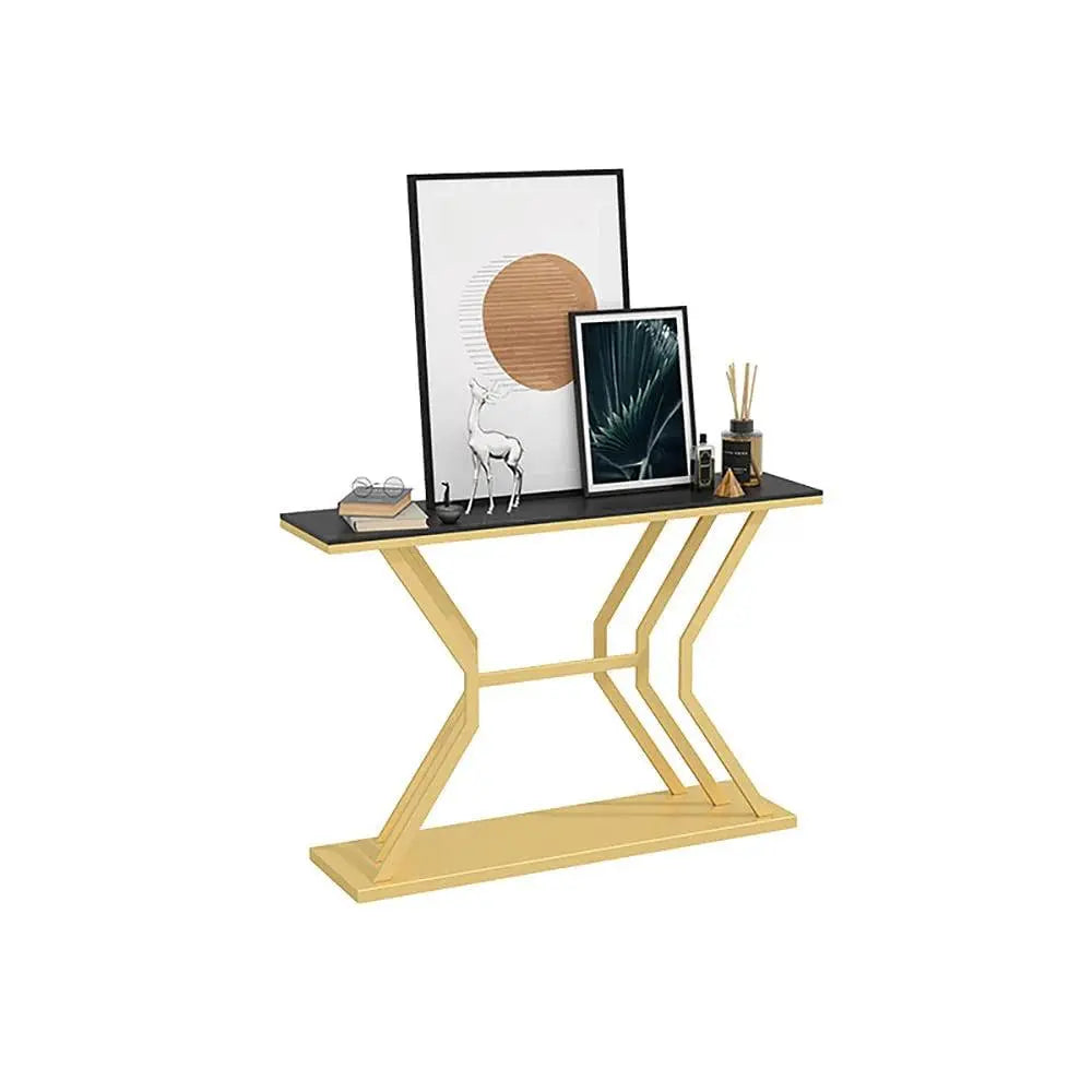 Refined Luxury Black Marble Hallway Console Table - Decor Mantra 