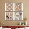 Regal Wooden Craft Mirror Wall Art Set of 4 - Decor Mantra 