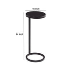 Ring Base Black Marble Designer Side Table - Decor Mantra 