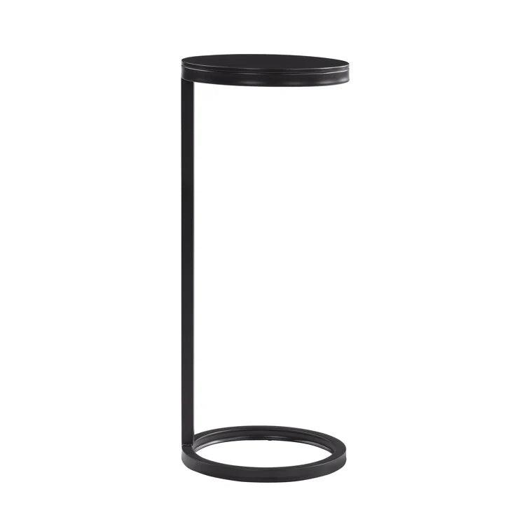 Ring Base Black Marble Designer Side Table - Decor Mantra 