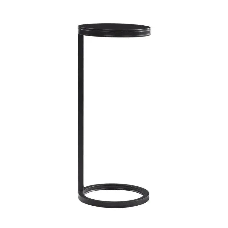 Ring Base Black Marble Designer Side Table - Decor Mantra 