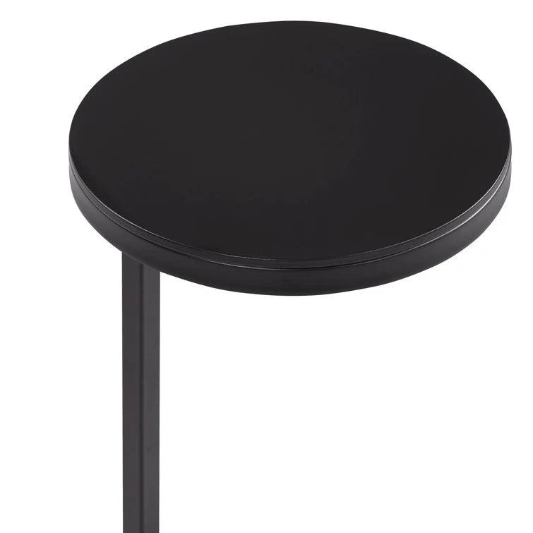 Ring Base Black Marble Designer Side Table - Decor Mantra 