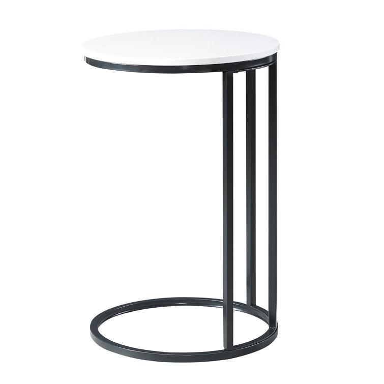 Round White Marble Designer Side Table - Decor Mantra 