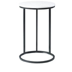 Round White Marble Designer Side Table - Decor Mantra 