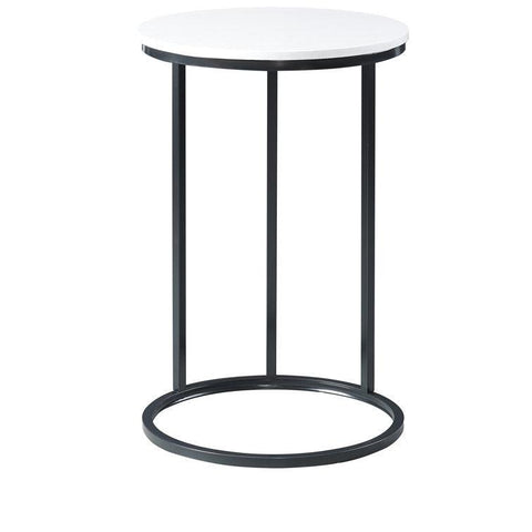 Round White Marble Designer Side Table - Decor Mantra 
