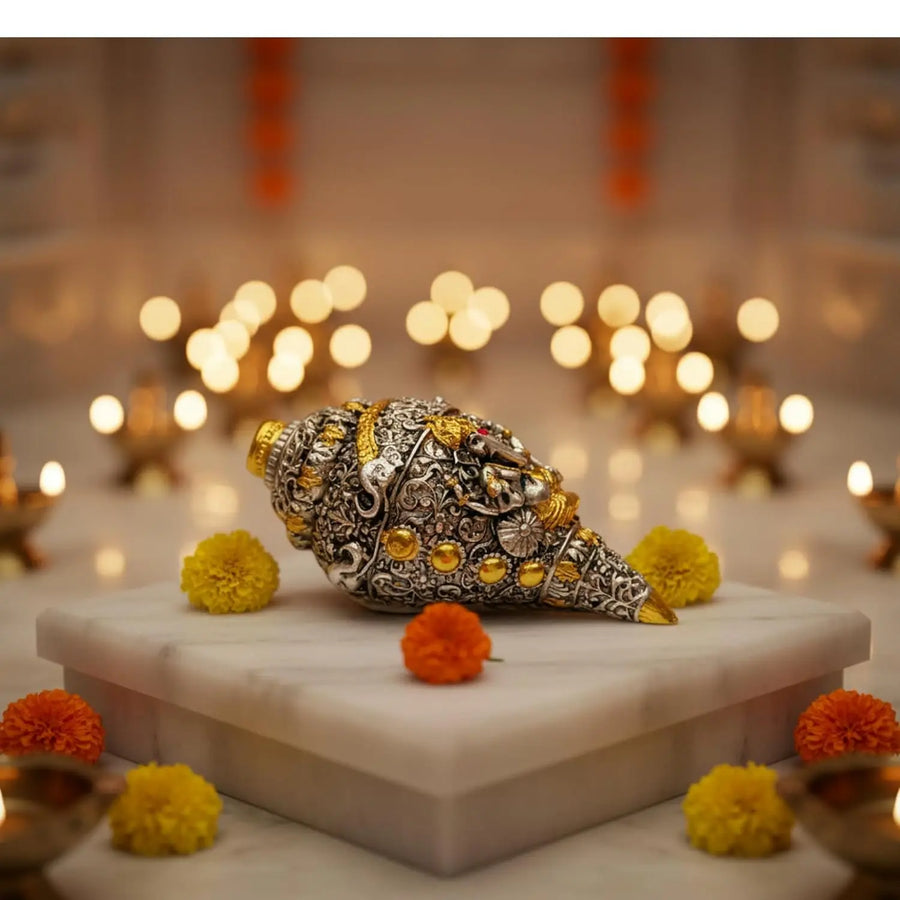 Silver Plated Puja Shankh