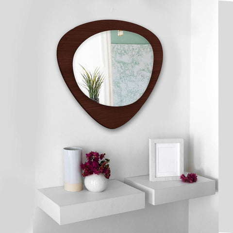 Scandinavian Classic Oval Shaped Wooden Wall Mirror - Decor Mantra 
