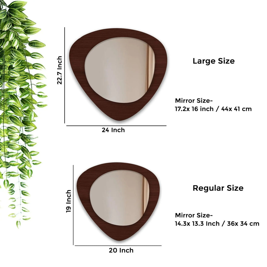 Scandinavian Classic Oval Shaped Wooden Wall Mirror - Decor Mantra 